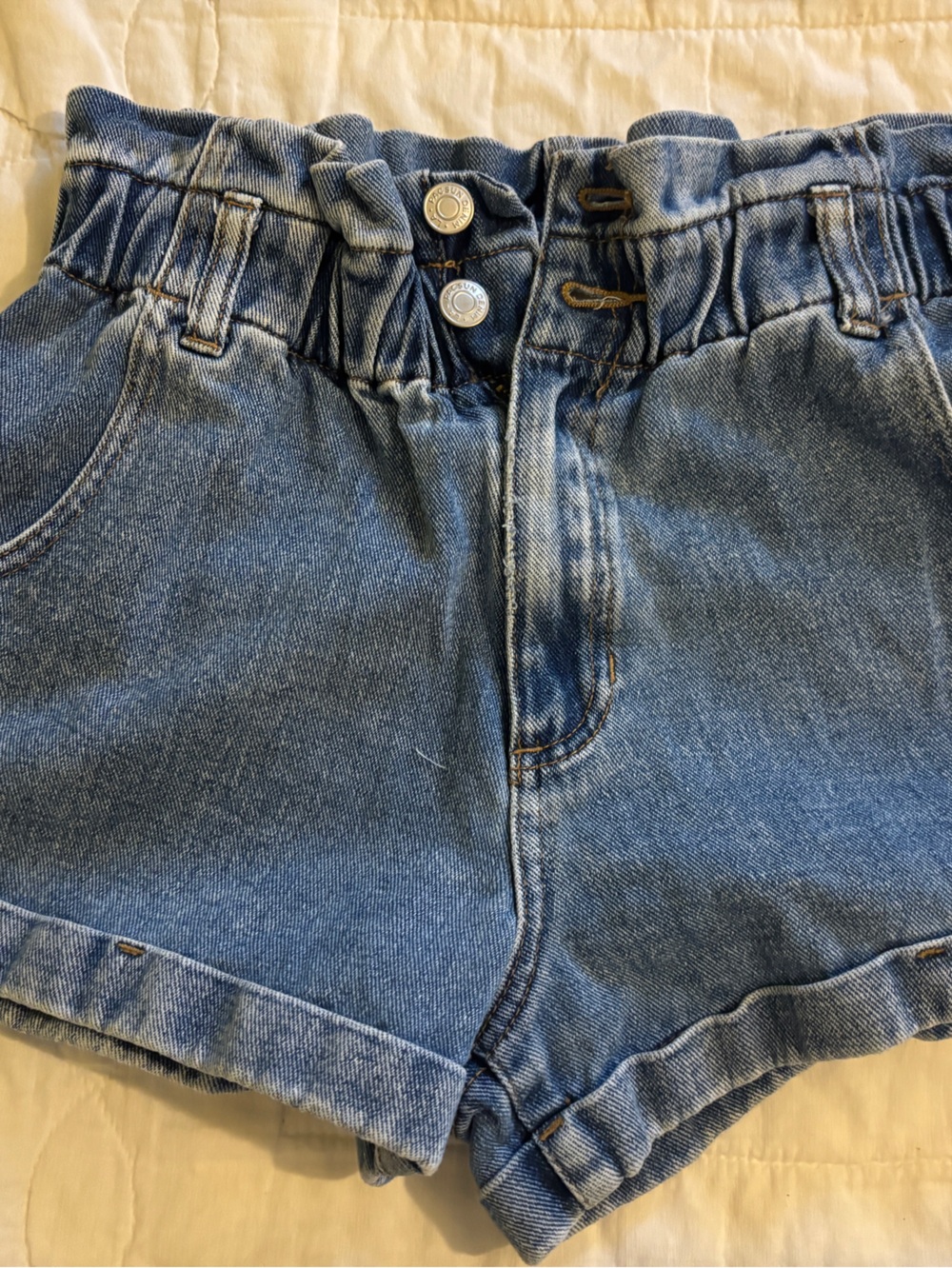 PacSun Light Blue Denim Elastic Waist Shorts
